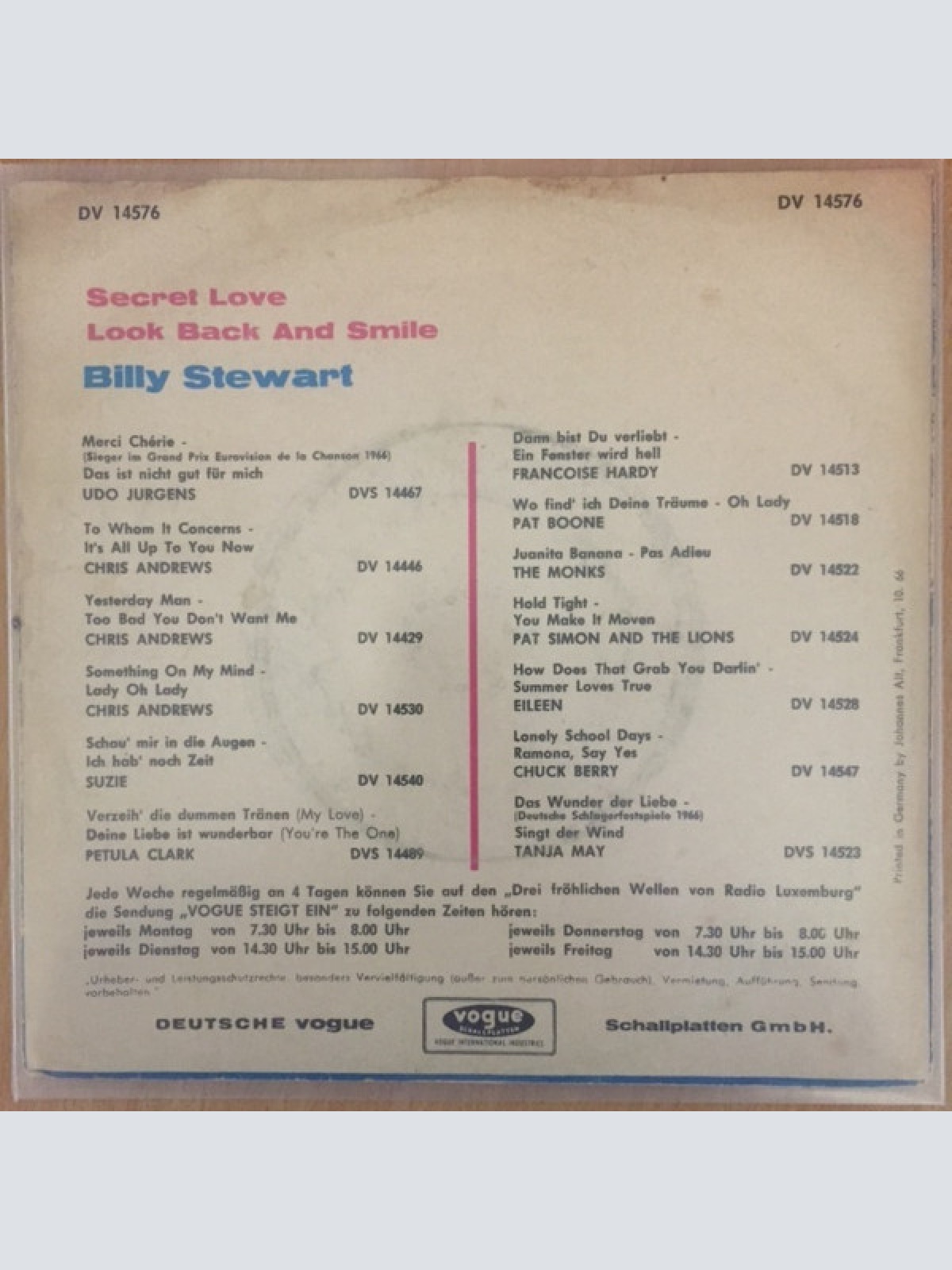 Vinyl / Billy Stewart - Secret Love