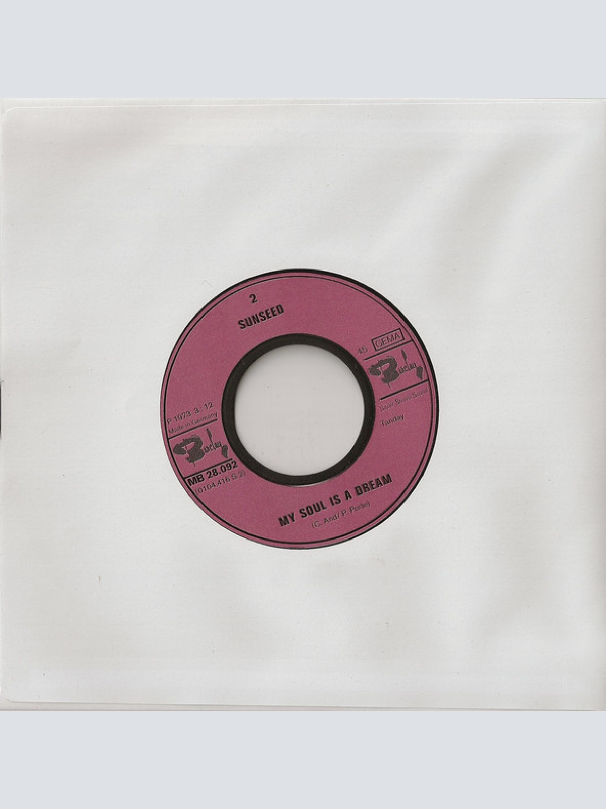 Vinyl / Sunseed - Lucy / My Soul Is A Dream