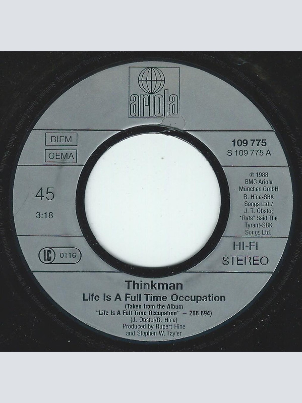 Vinyl / Thinkman - Life Is A Full Time Occupation