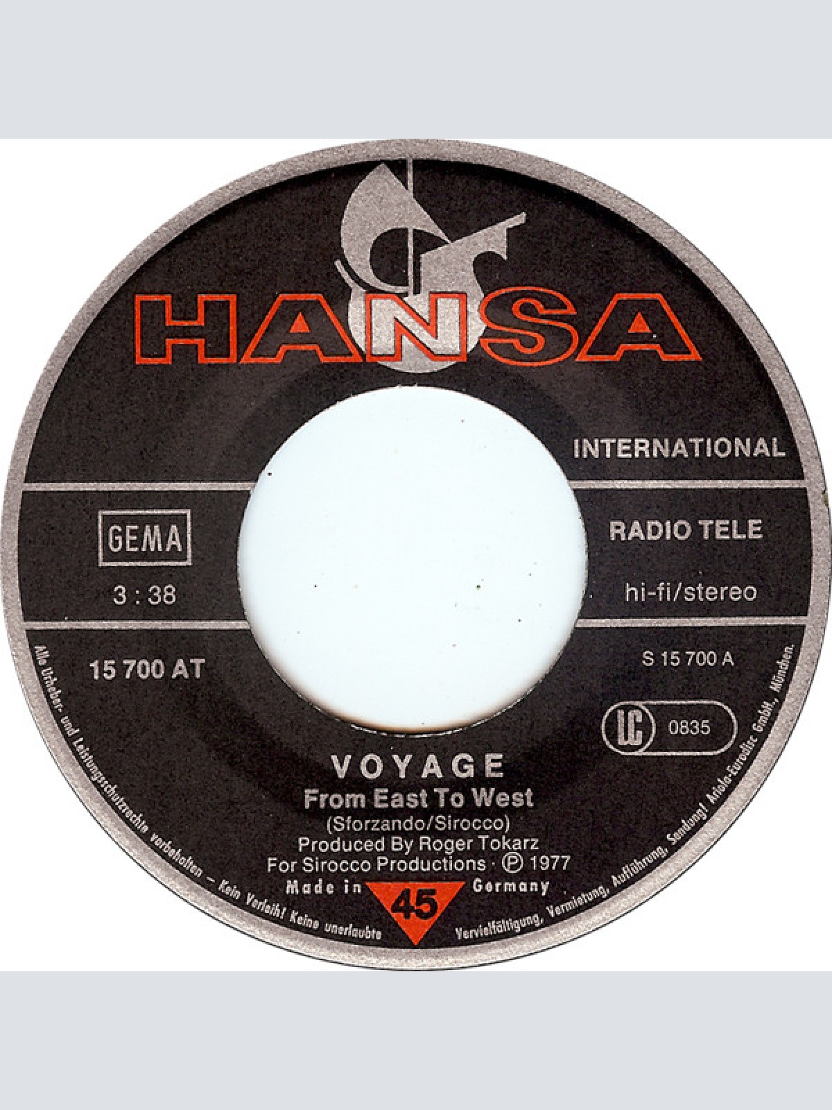 Vinyl / Voyage - From East To West / Scotch Machine