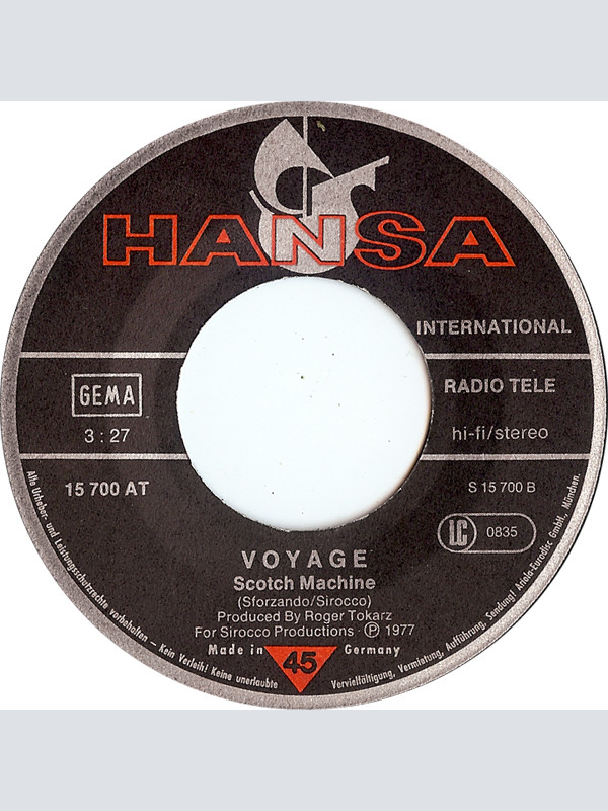 Vinyl / Voyage - From East To West / Scotch Machine