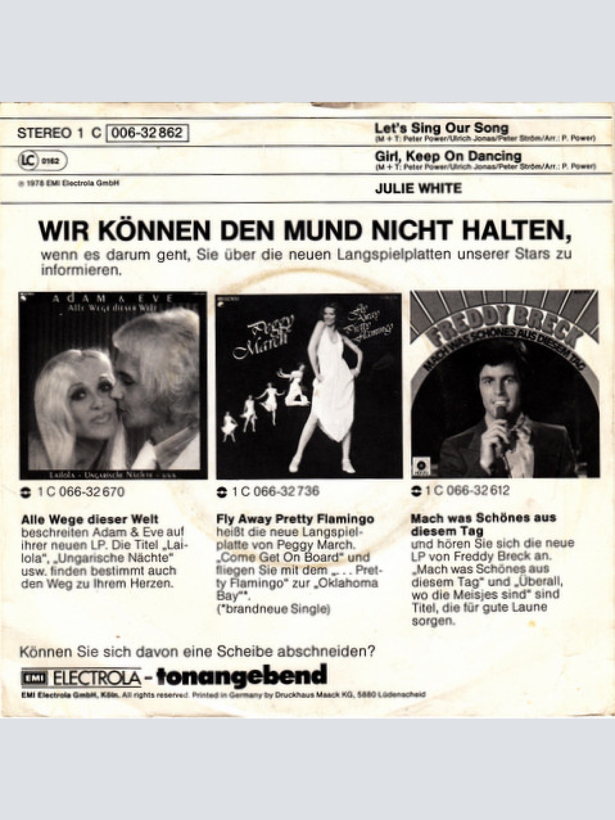 Vinyl / Julie White (2) - Let's Sing Our Song