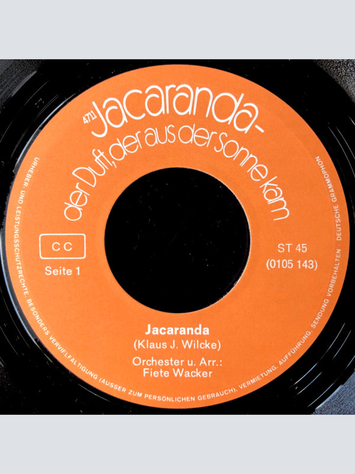 Vinyl / Fiete Wacker - Der Duft, Der Aus Der Sonne Kam - 4711 Jacaranda