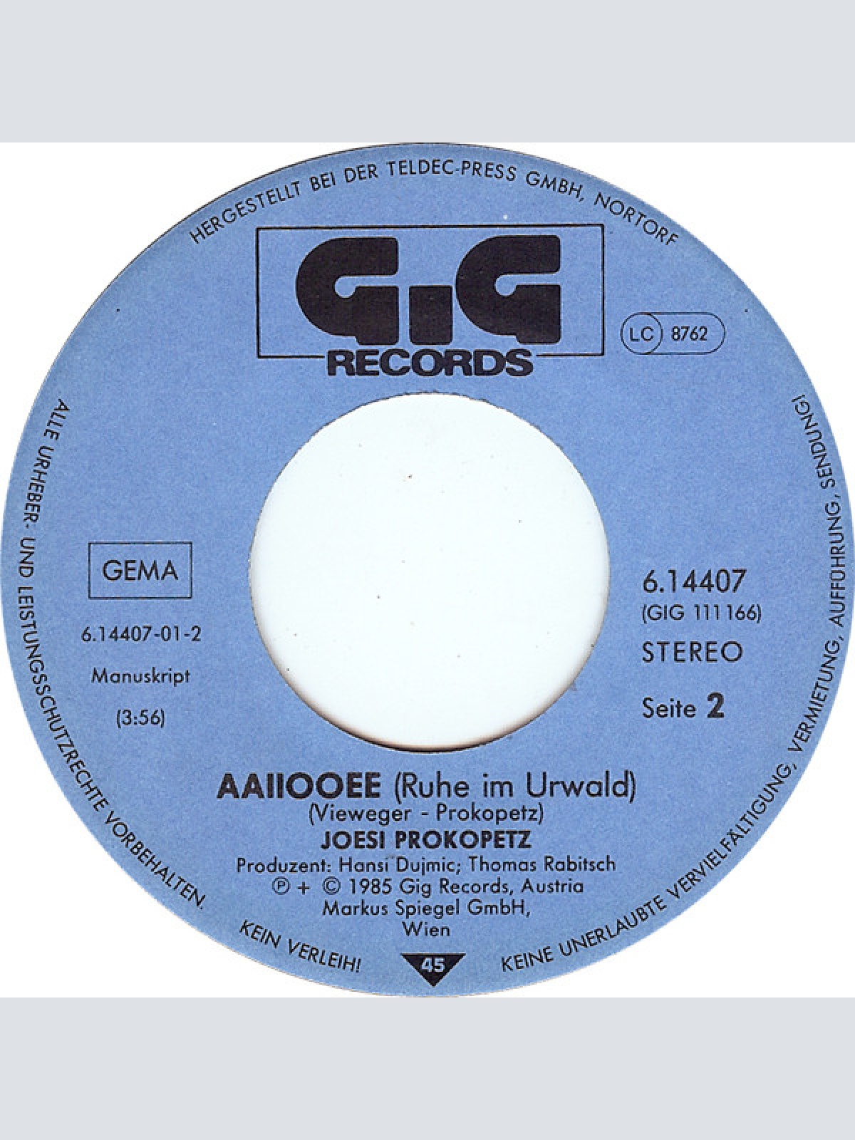 Vinyl / Joesi Prokopetz - Na Guat Daunn Net