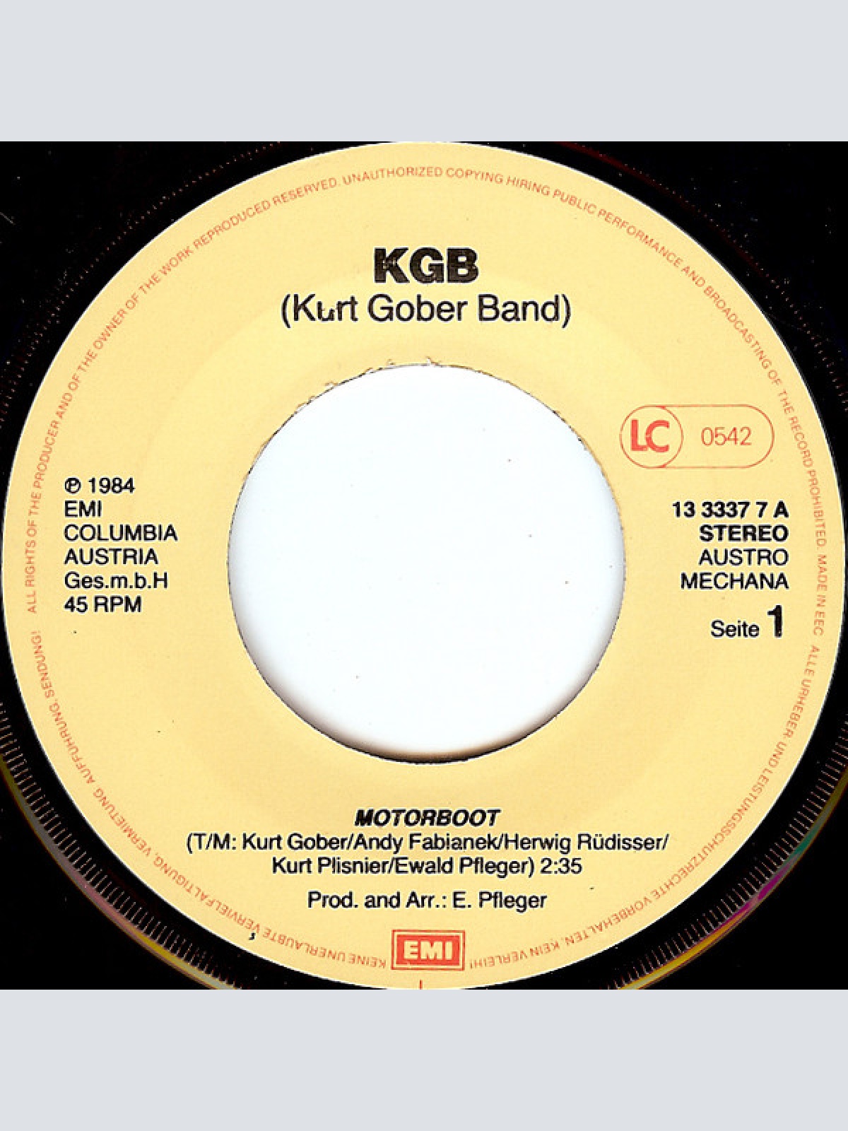 Vinyl / KGB (Kurt Gober Band)* - Motorboot