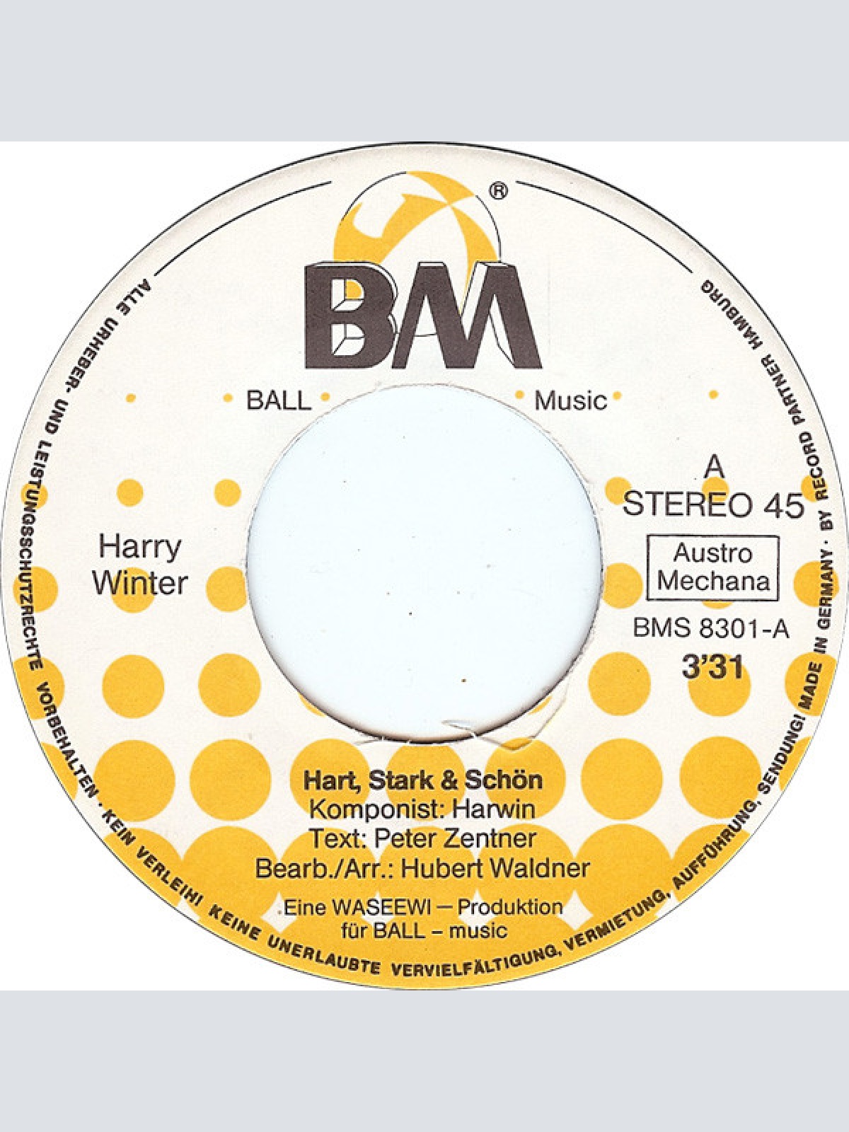 Vinyl / Harry Winter - Hart Stark & Schön