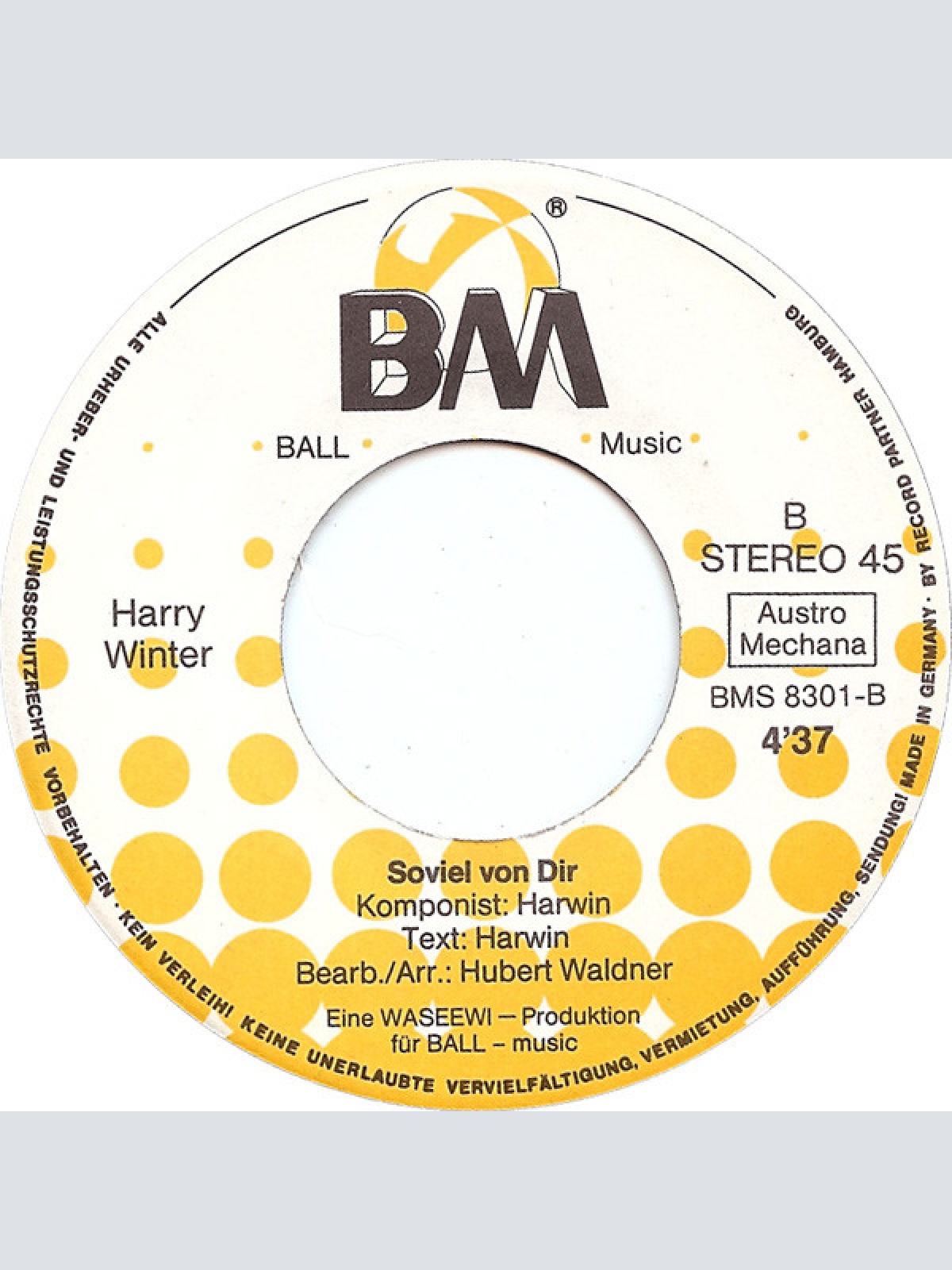 Vinyl / Harry Winter - Hart Stark & Schön