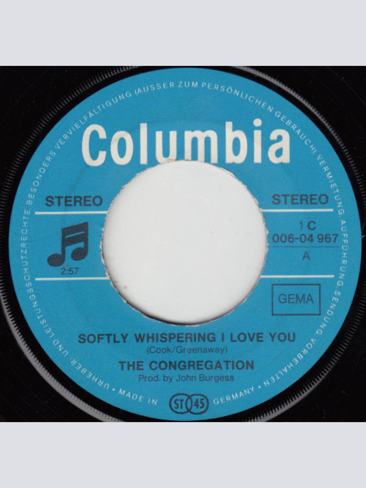 Vinyl / The Congregation* - Softly Whispering I Love You