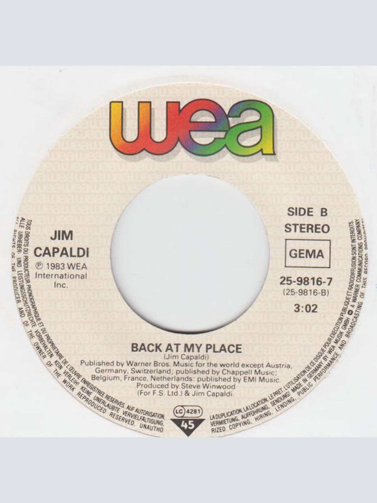 Vinyl / Jim Capaldi - Tonight You're Mine