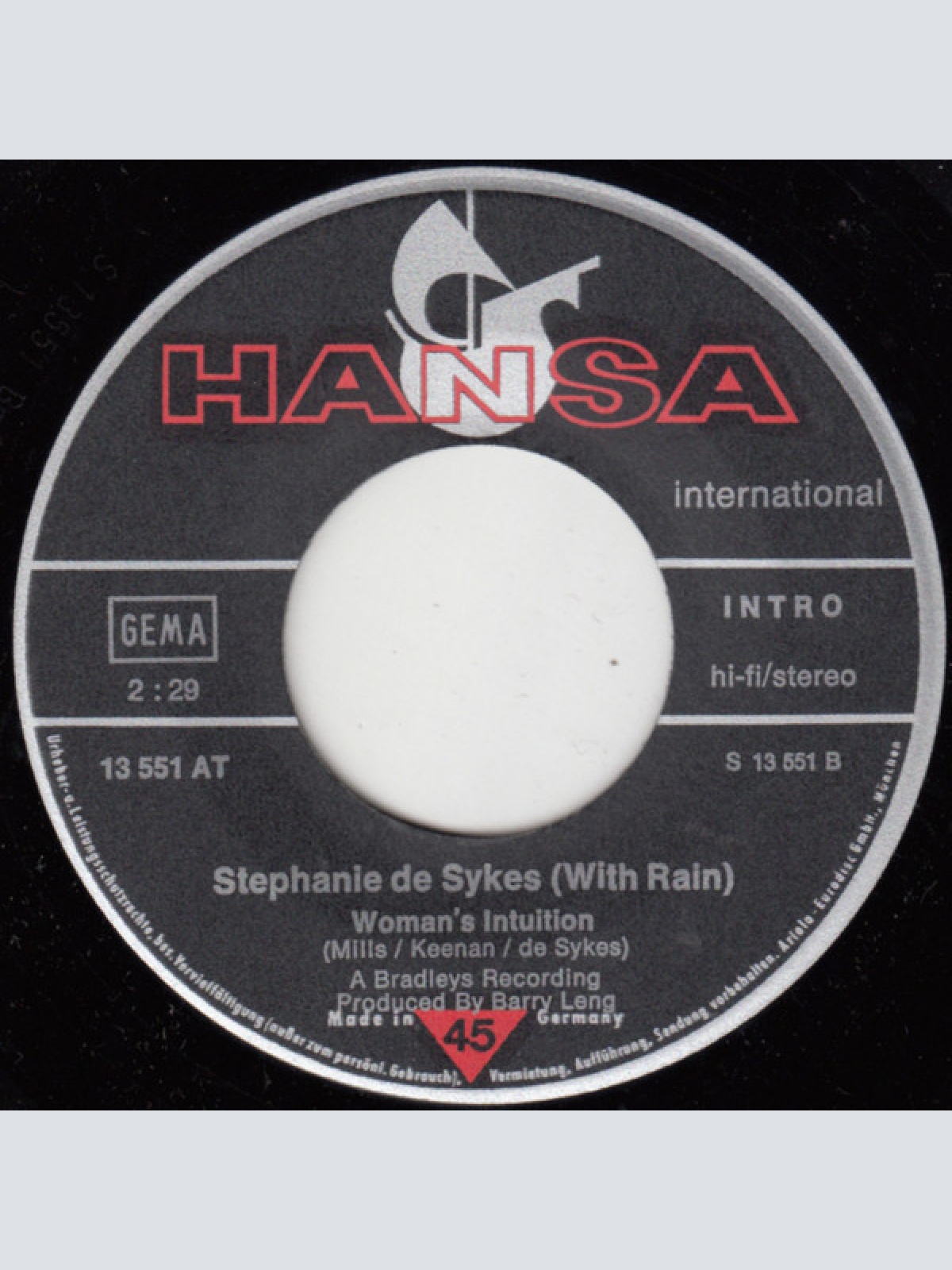 Vinyl / Stephanie De Sykes* With Rain (17) - Born With A Smile On My Face