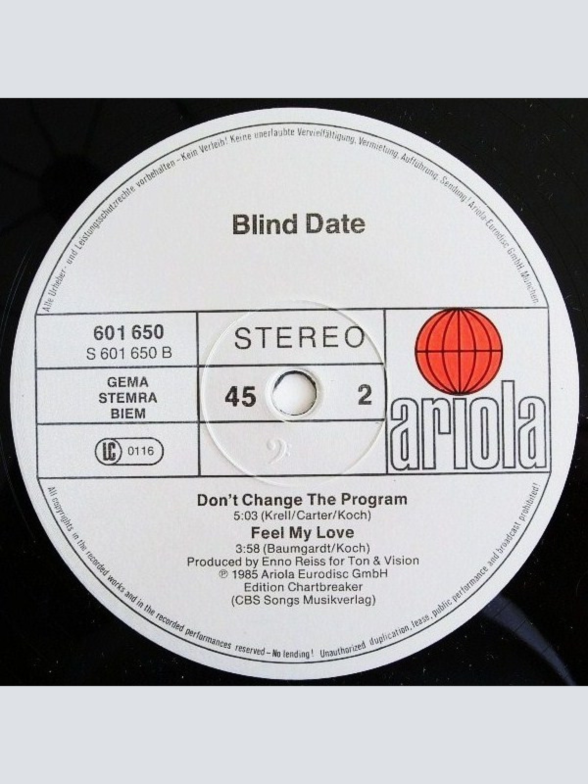 Vinyl / Blind Date - Your Heart Keeps Burning