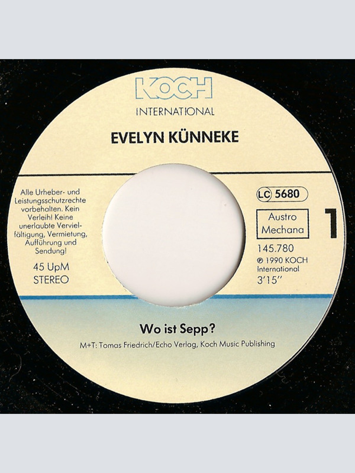 Vinyl / Evelyn Künneke - Wo Ist Sepp?