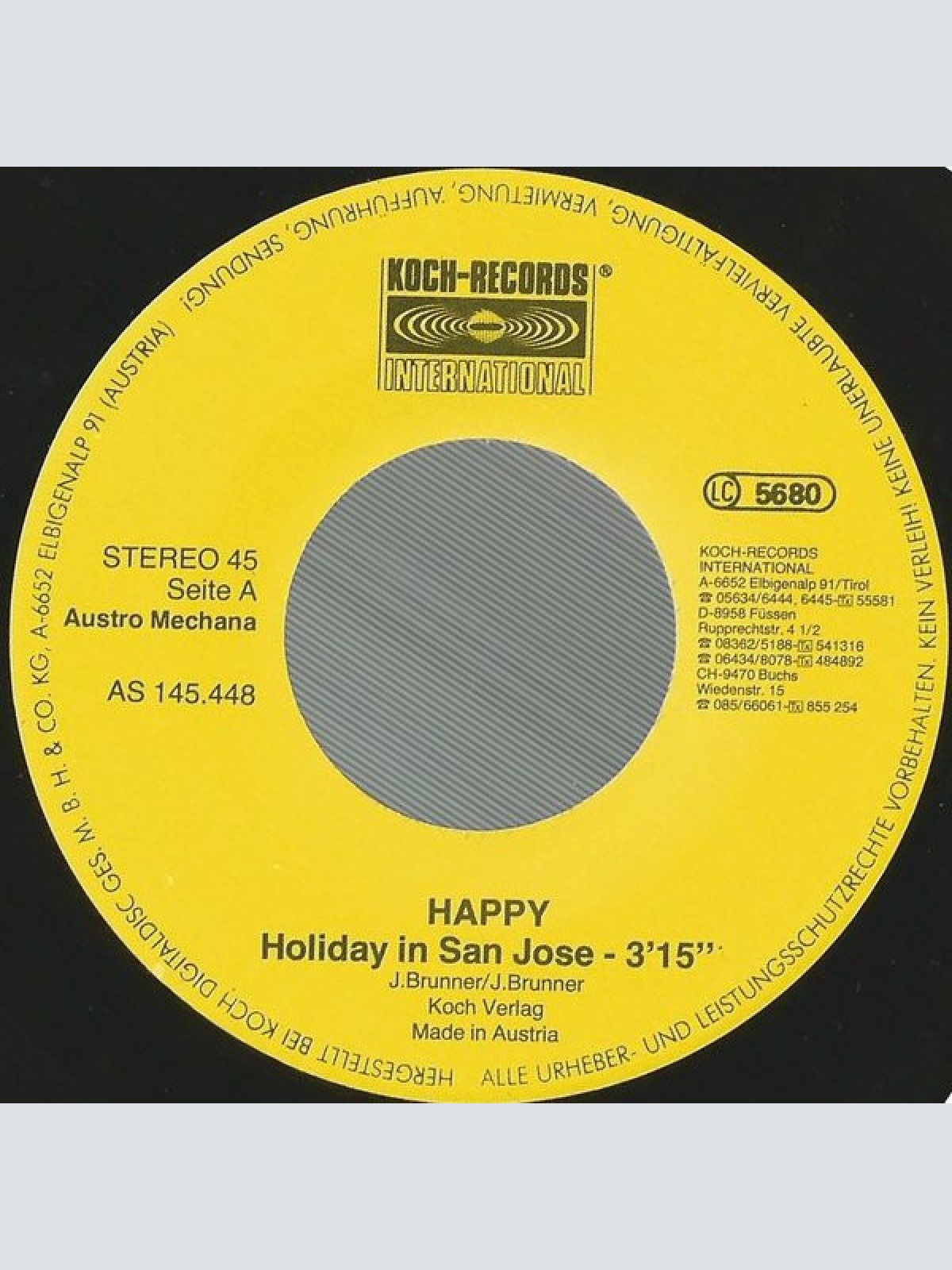 Vinyl / Happy (8) - Holiday In San Jose