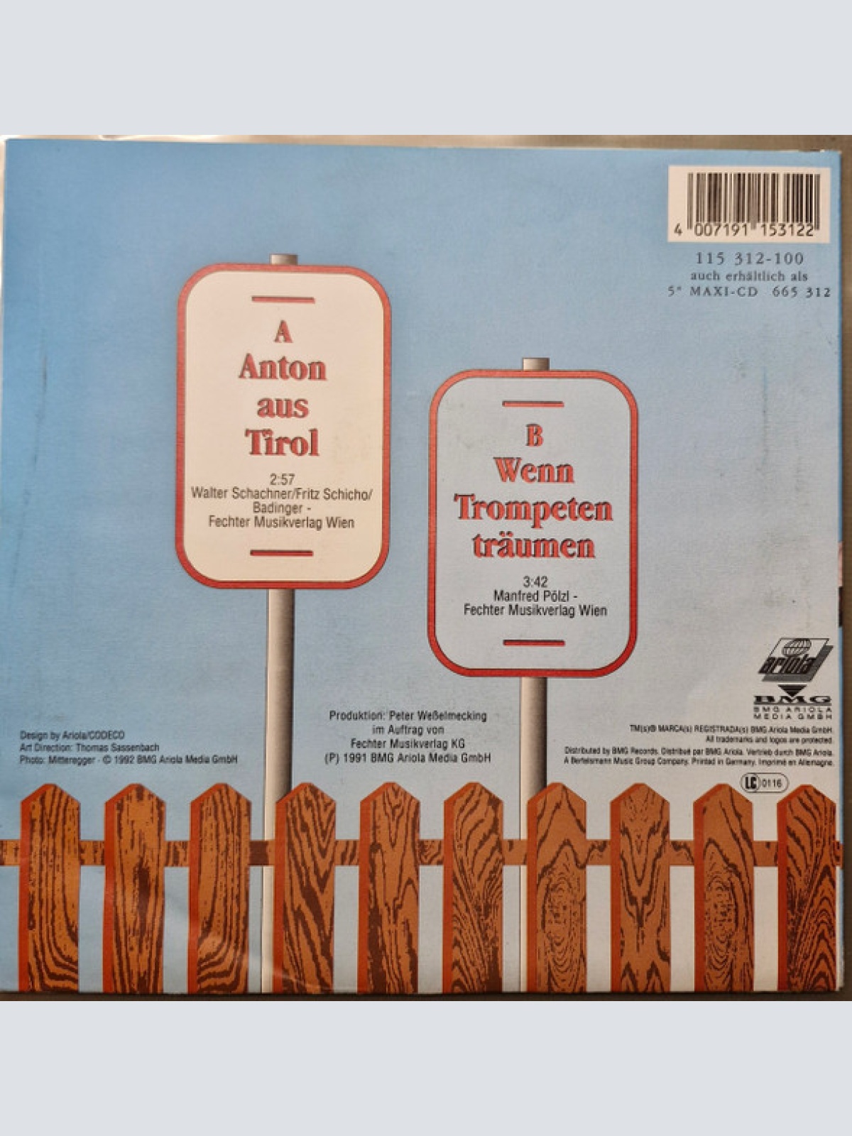 Vinyl / Walter & Die Bunten Vögel - Anton Aus Tirol