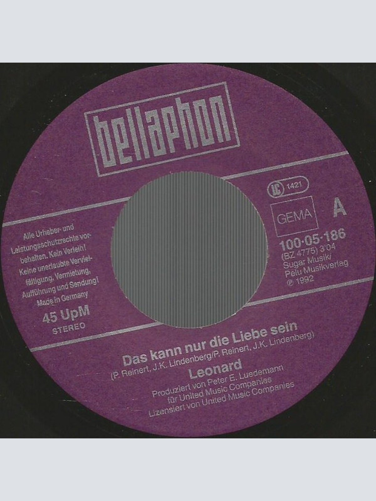 Vinyl / Leonard - Das Kann Nur Die Liebe Sein