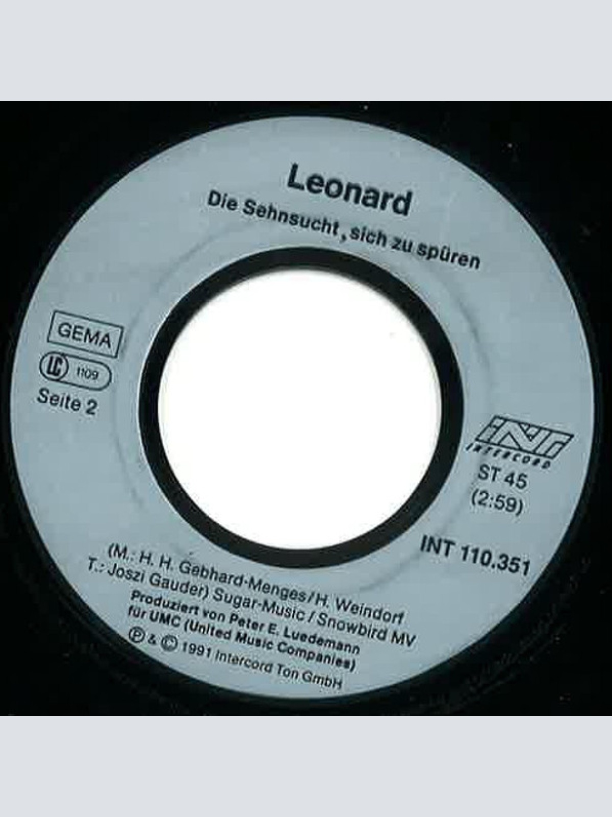 Vinyl / Leonard - Doch Weinen Muß Jeder Allein