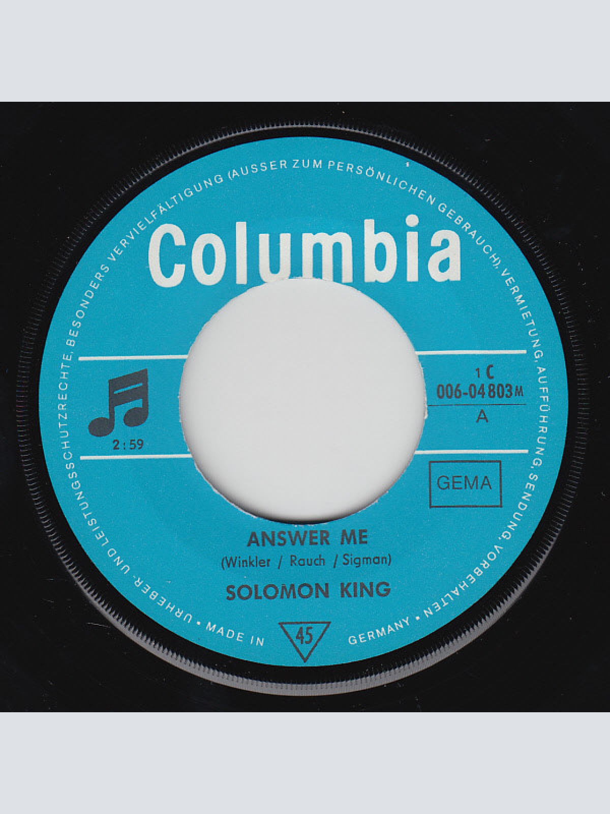 Vinyl / Solomon King - Answer Me