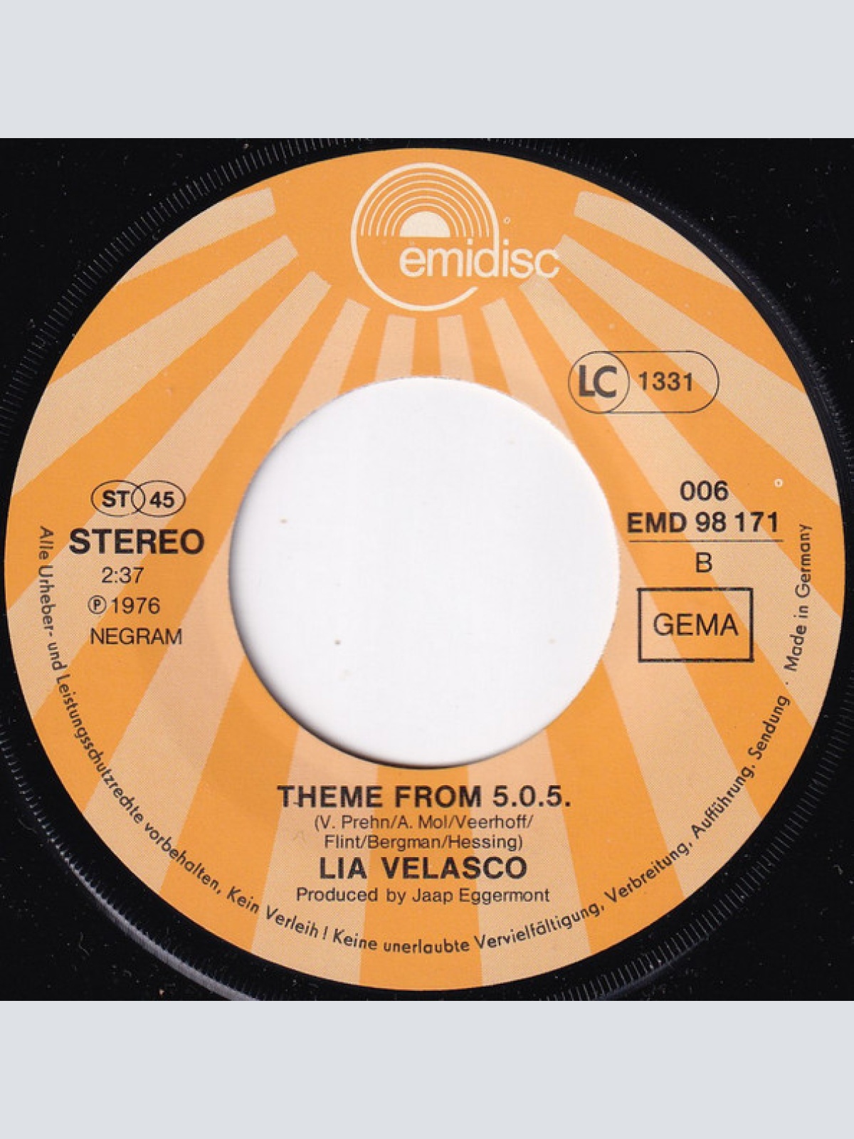 Vinyl / Lia Velasco - 5.0.5. P.M. (Another Fridaynight)