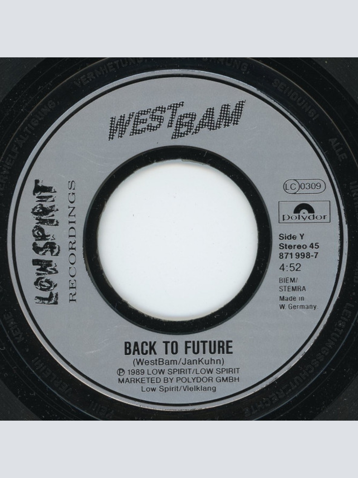 Vinyl / WestBam - Cold Stomper