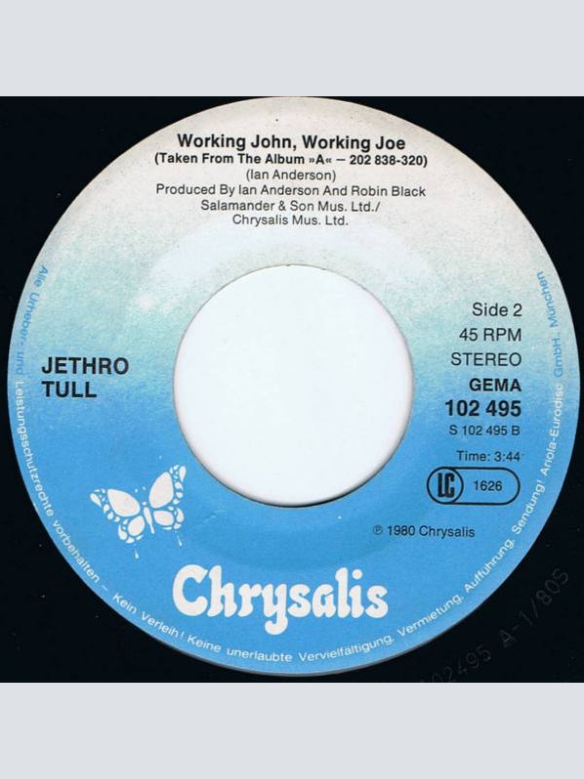 Vinyl / Jethro Tull - Fylingdale Flyer / Working John, Working Joe