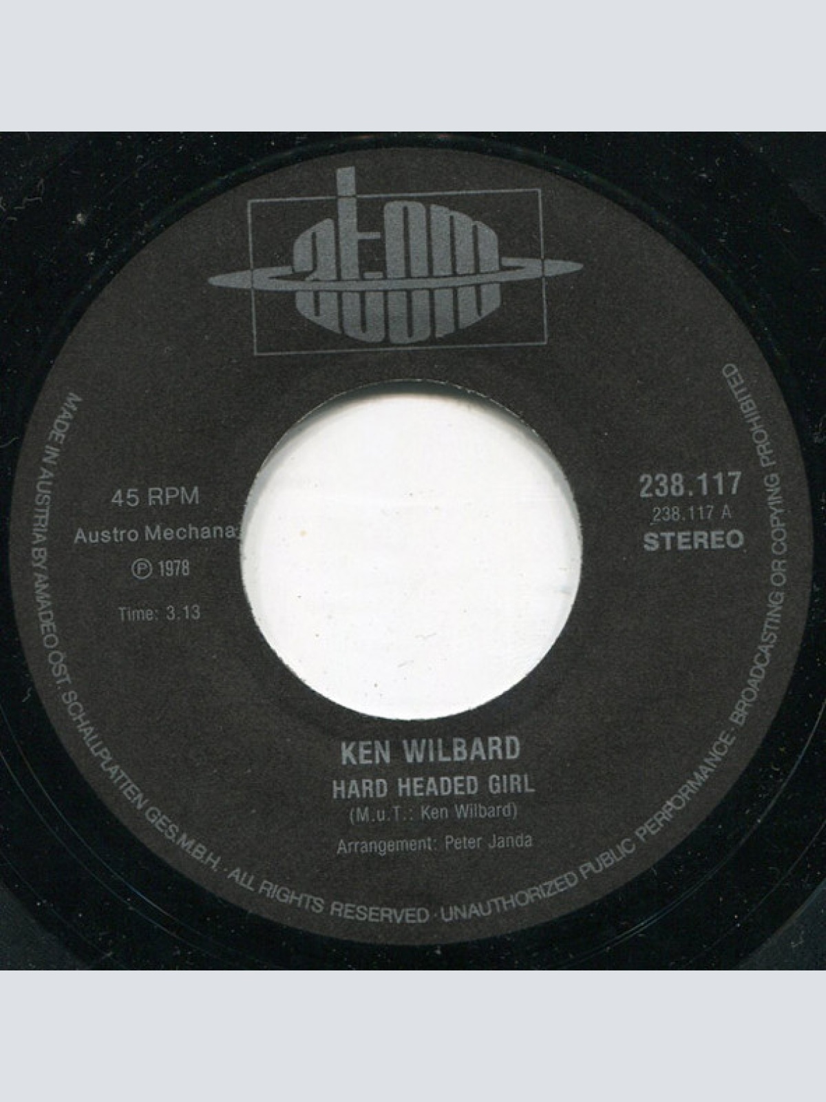 Vinyl / Ken Wilbard - Hard Headed Girl / My Life Is Your Life