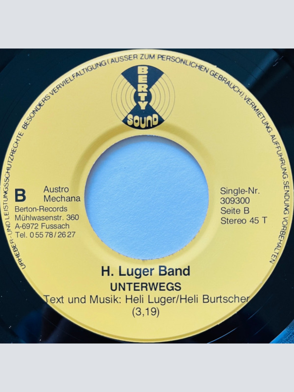 Vinyl / H. Luger Band - Ich Geh' Tanzen / Unterwegs
