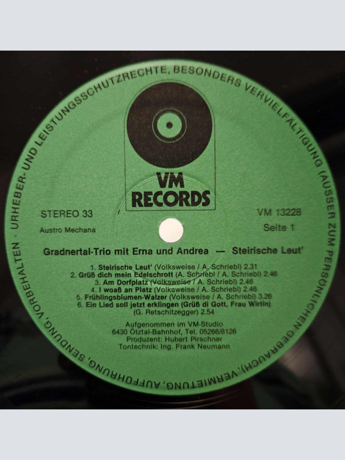 Vinyl / Gradnertal Trio Mit Erna (9) Und Andrea (255) - Steirische Leut