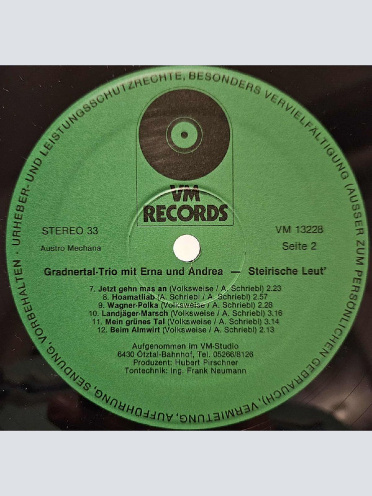 Vinyl / Gradnertal Trio Mit Erna (9) Und Andrea (255) - Steirische Leut