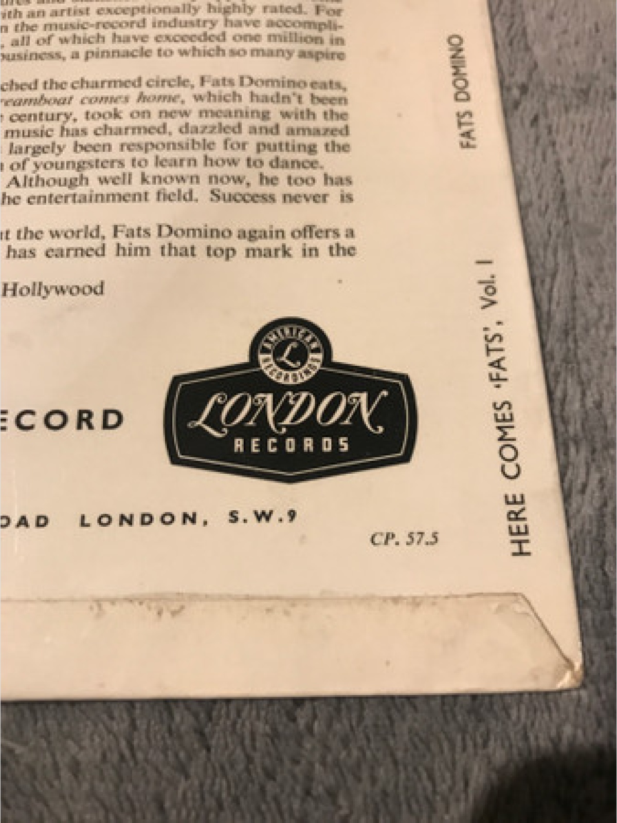 Vinyl / Fats Domino - Here Comes 'Fats' - Vol. 1