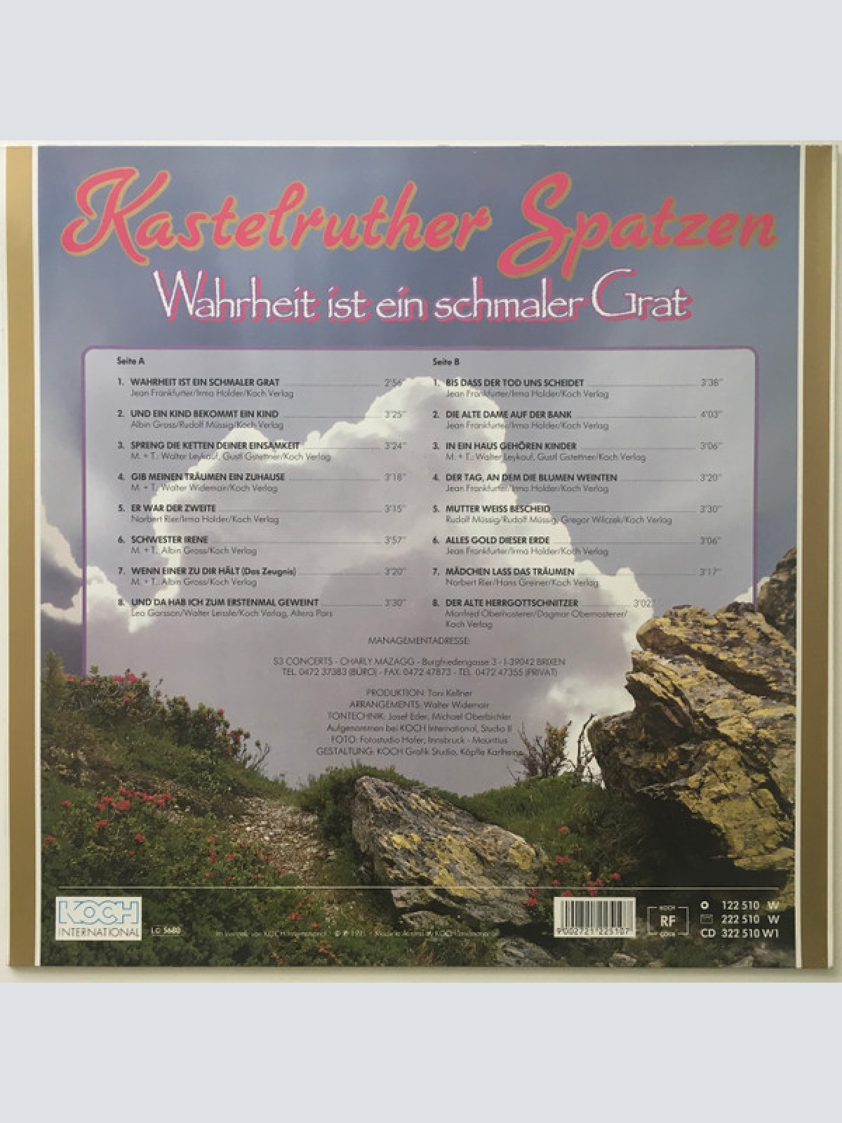 Vinyl / Kastelruther Spatzen - Wahrheit Ist Ein Schmaler Grat