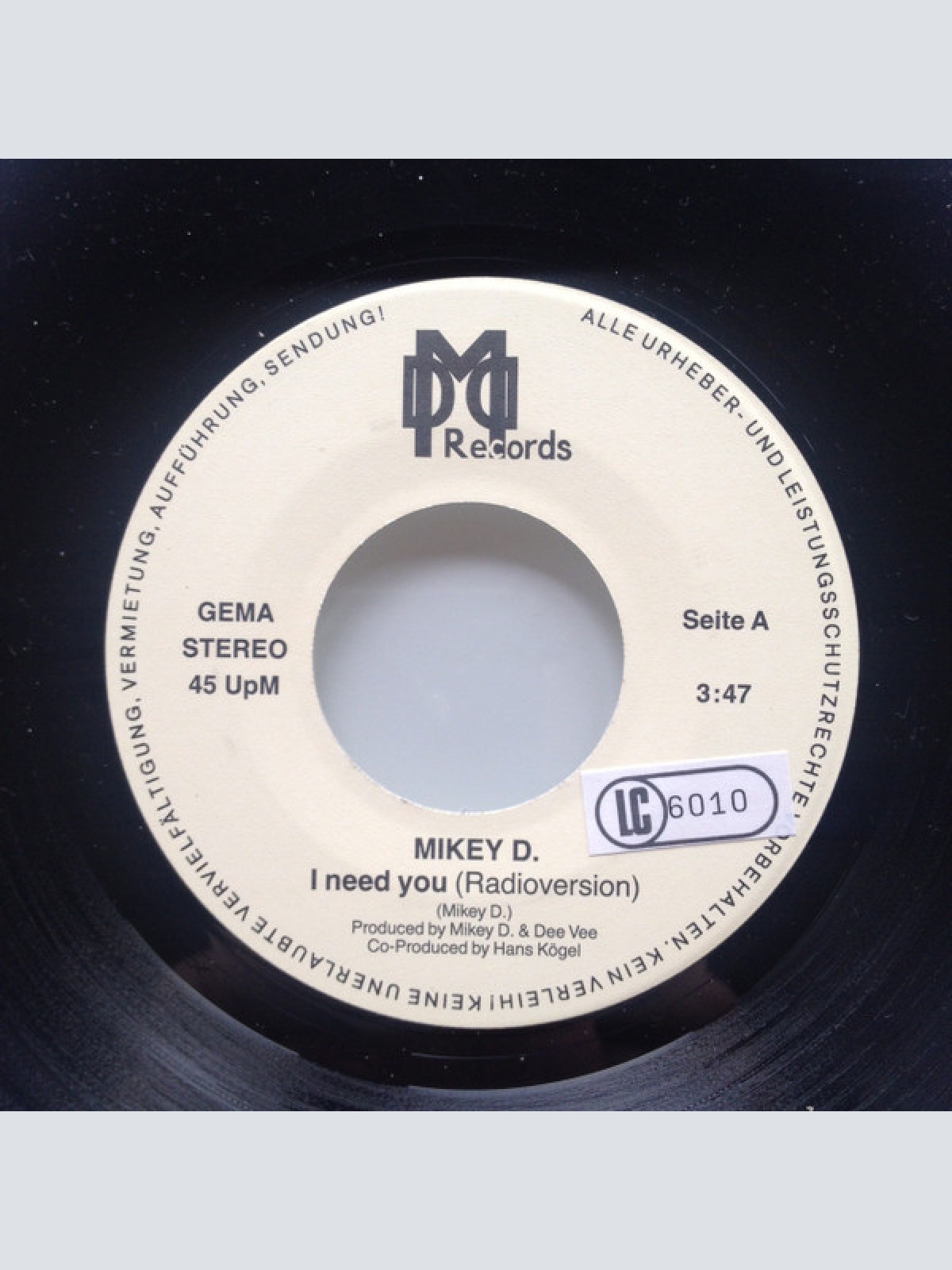 Vinyl / Mikey D. (2) - I Need You