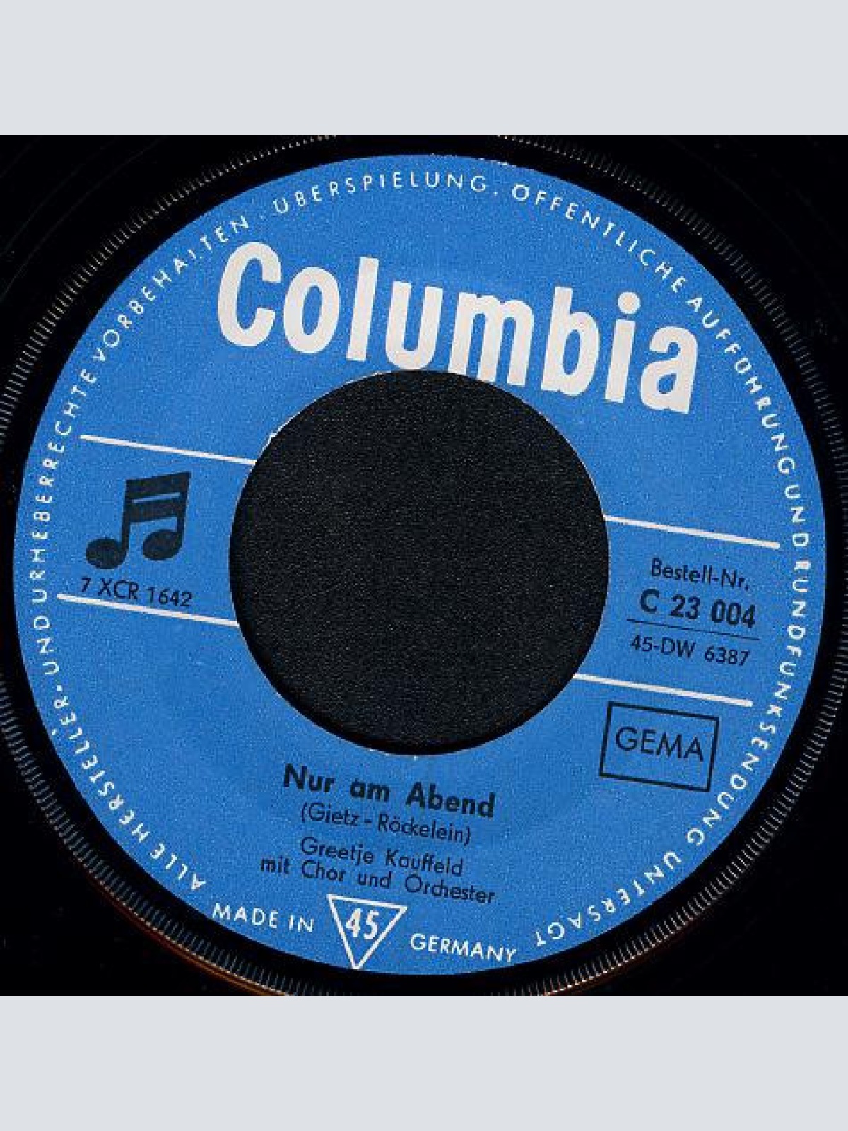 Vinyl / Greetje Kauffeld - Nur Am Abend / Hey, Hey Big Boy