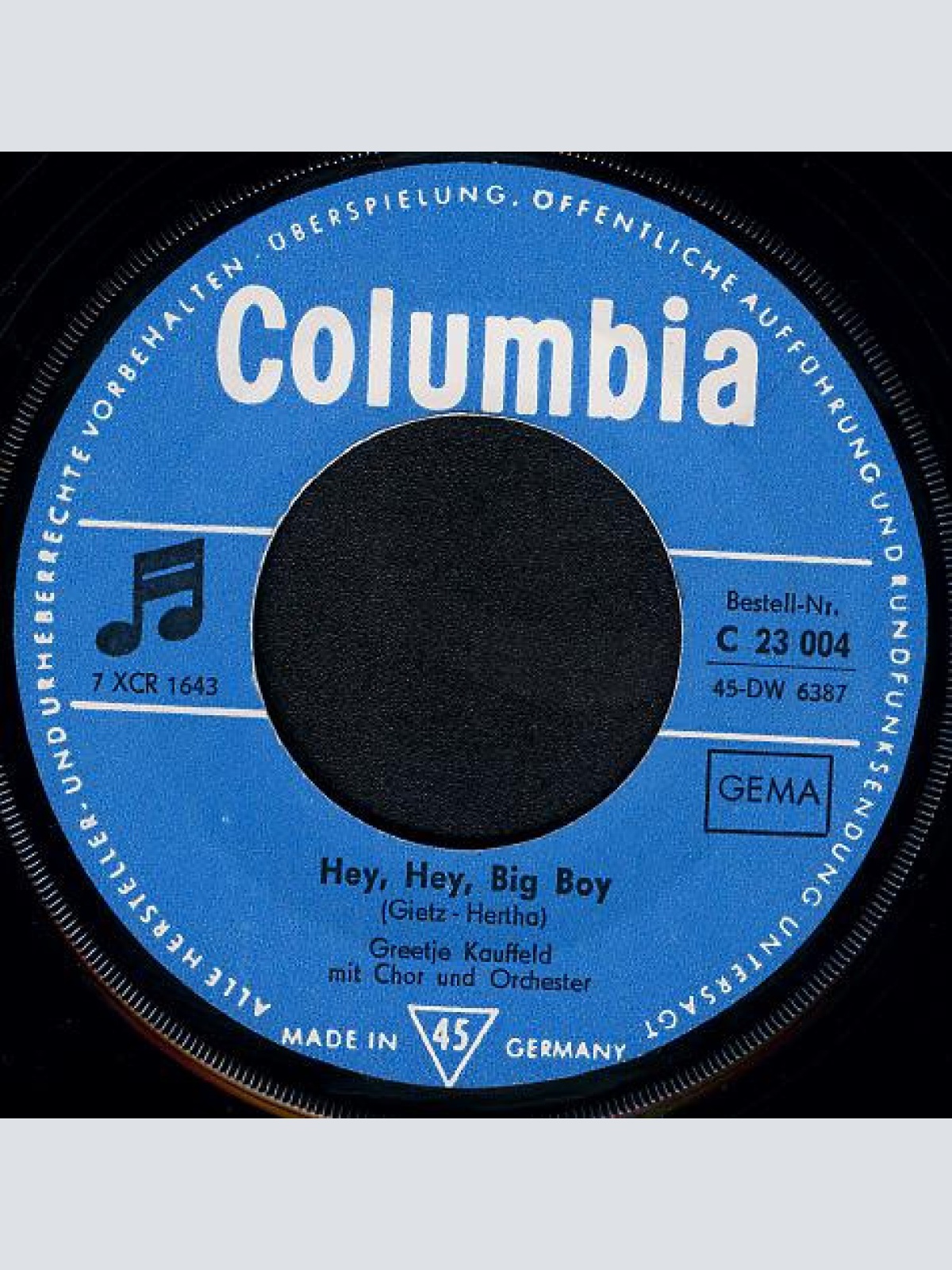 Vinyl / Greetje Kauffeld - Nur Am Abend / Hey, Hey Big Boy