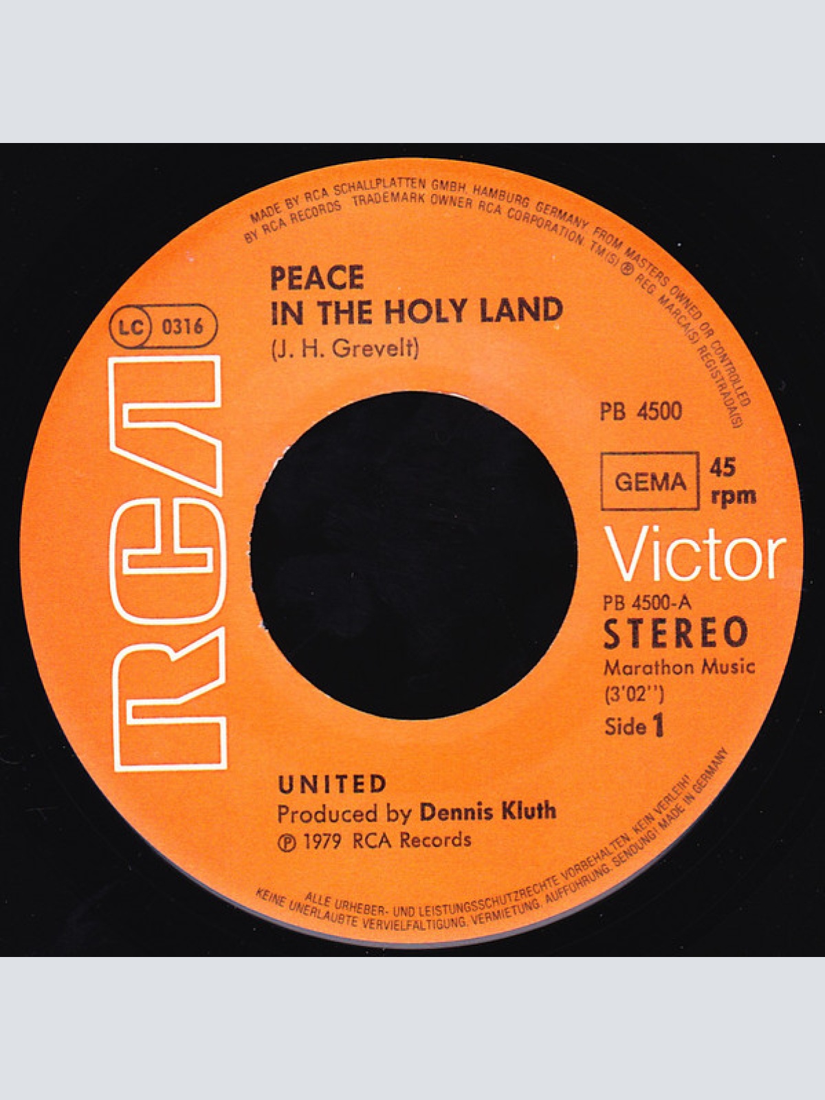 Vinyl / United (8) - Peace In The Holy Land