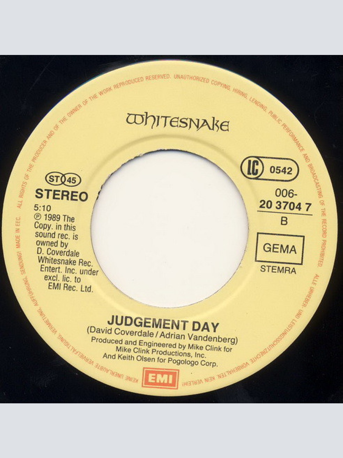 Vinyl / Whitesnake - The Deeper The Love