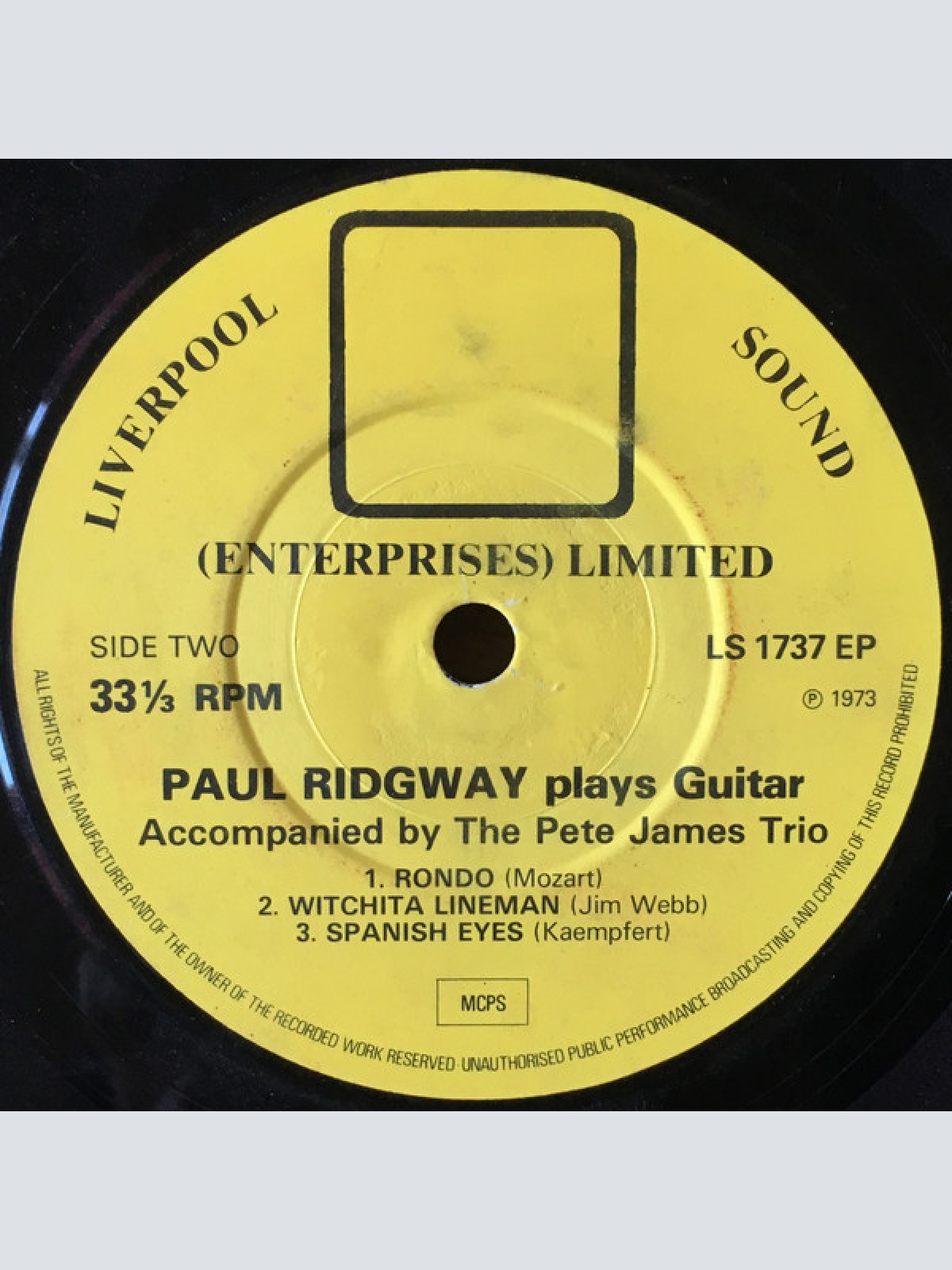 Vinyl / Paul Ridgway - Plays Guitar