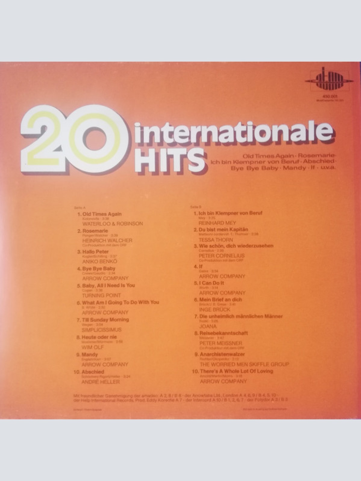 Vinyl / Various - 20 Internationale Hits