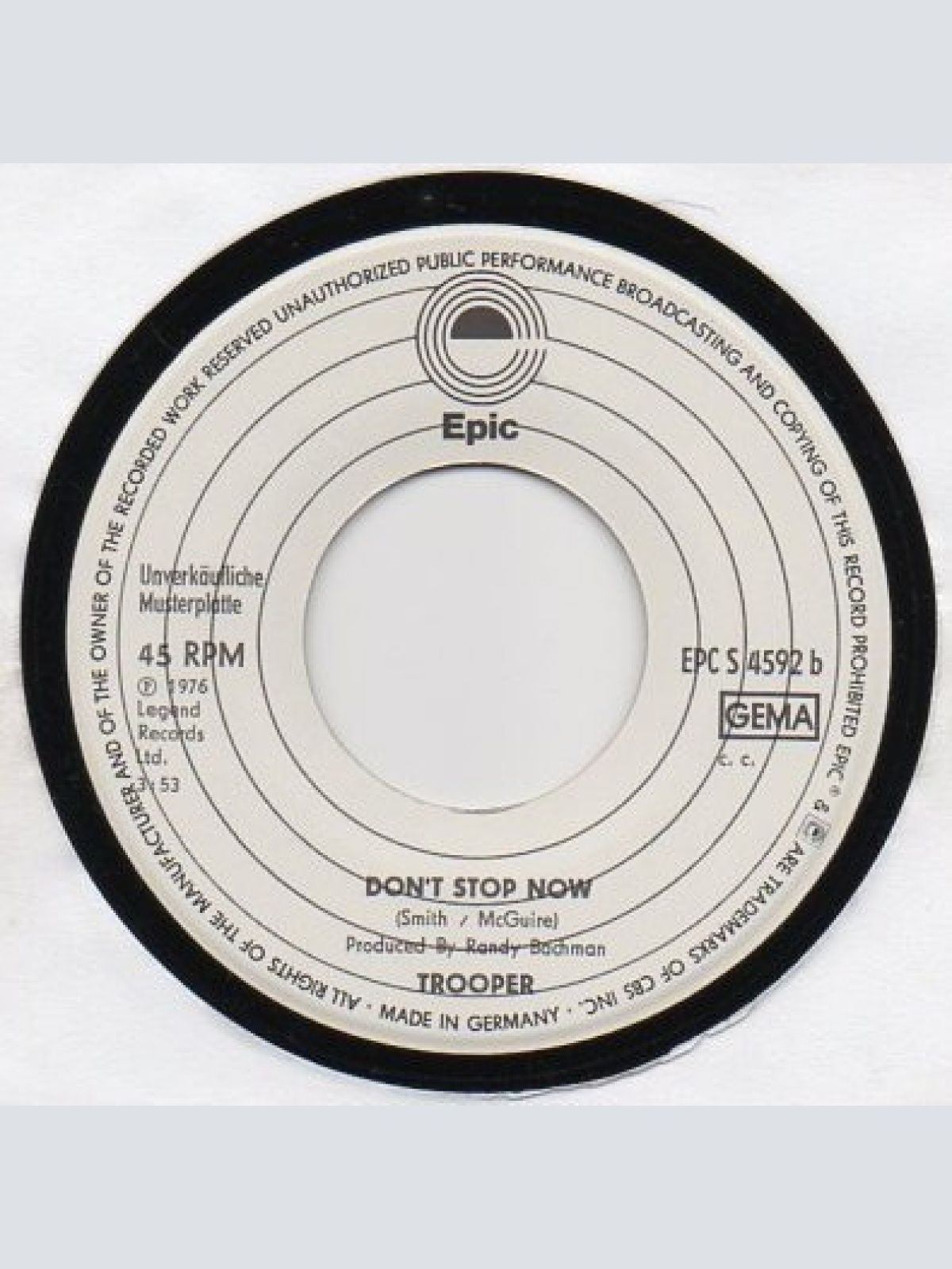 Vinyl / Trooper (4) - General Hand Grenade / Don't Stop Now