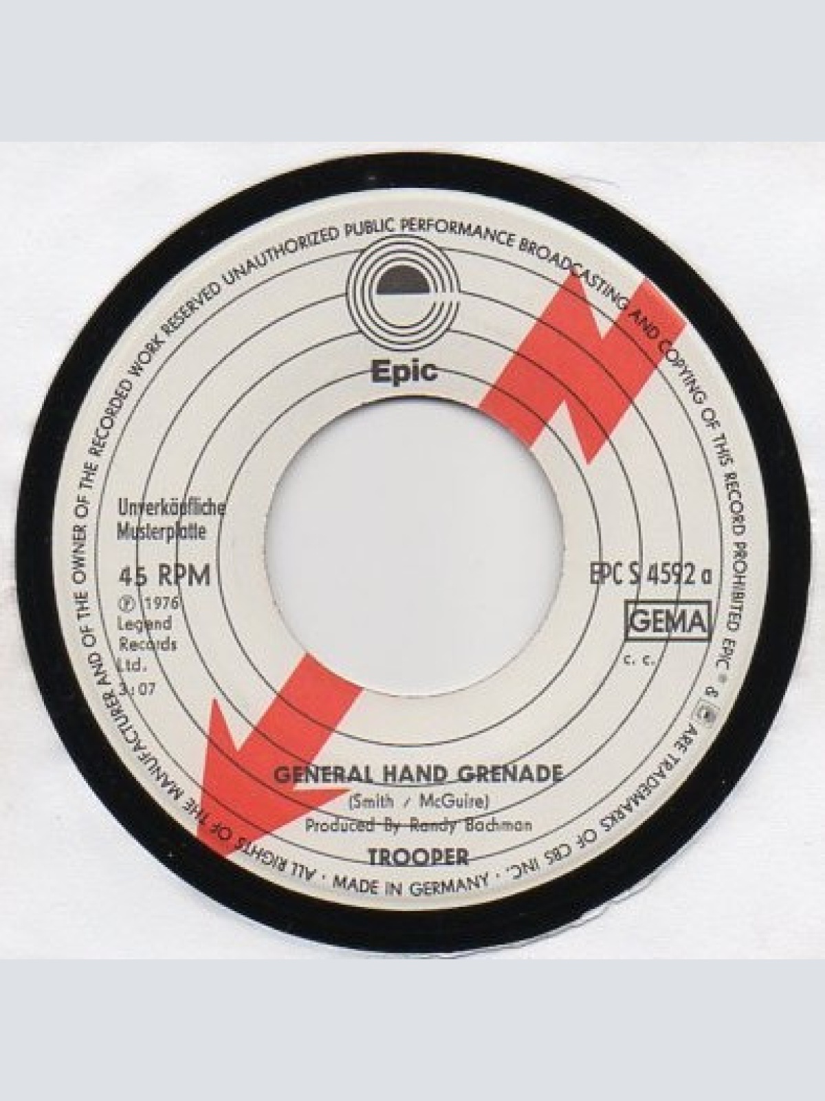 Vinyl / Trooper (4) - General Hand Grenade / Don't Stop Now