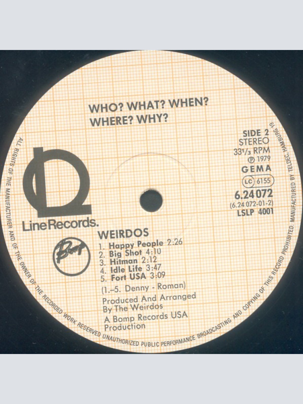 Vinyl / Weirdos* - Who? What? When? Where? Why?