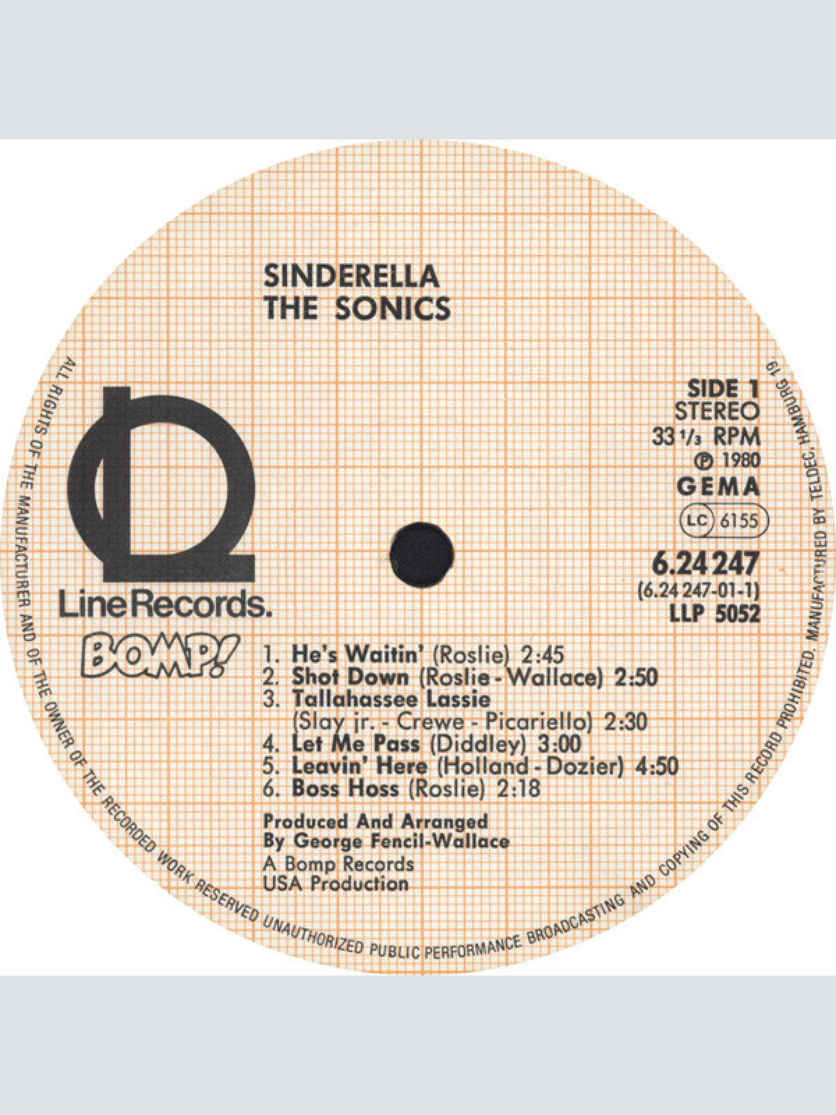 Vinyl / The Sonics - Sinderella