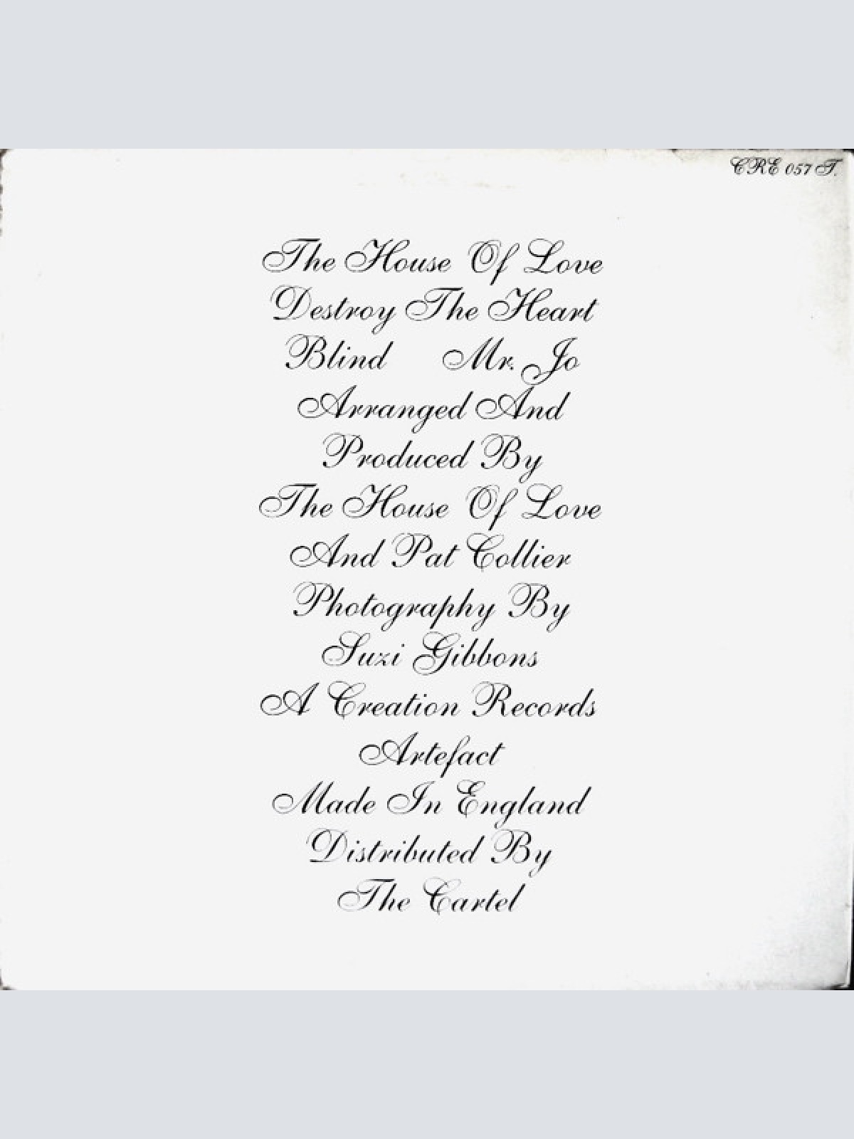 Vinyl / The House Of Love - Destroy The Heart