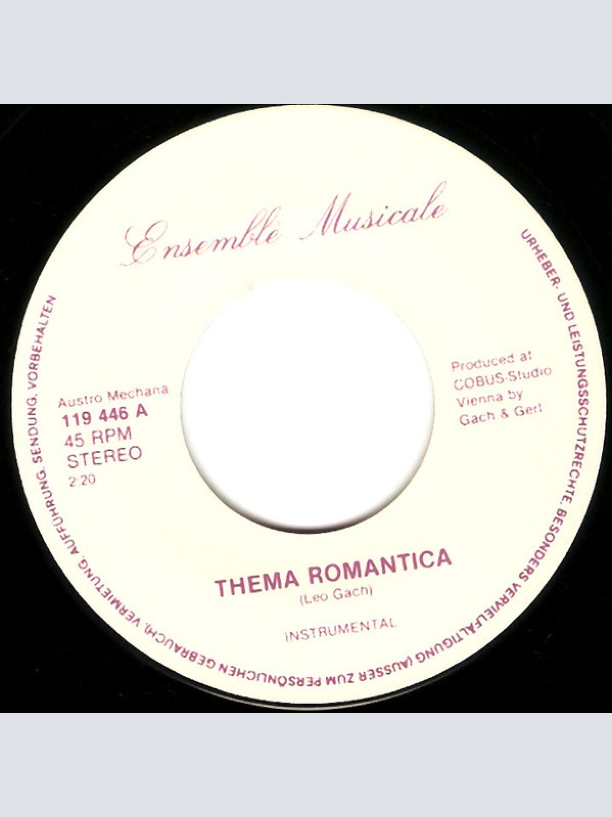 Vinyl / Ensemble Musicale - Thema Romantica / Skytrain