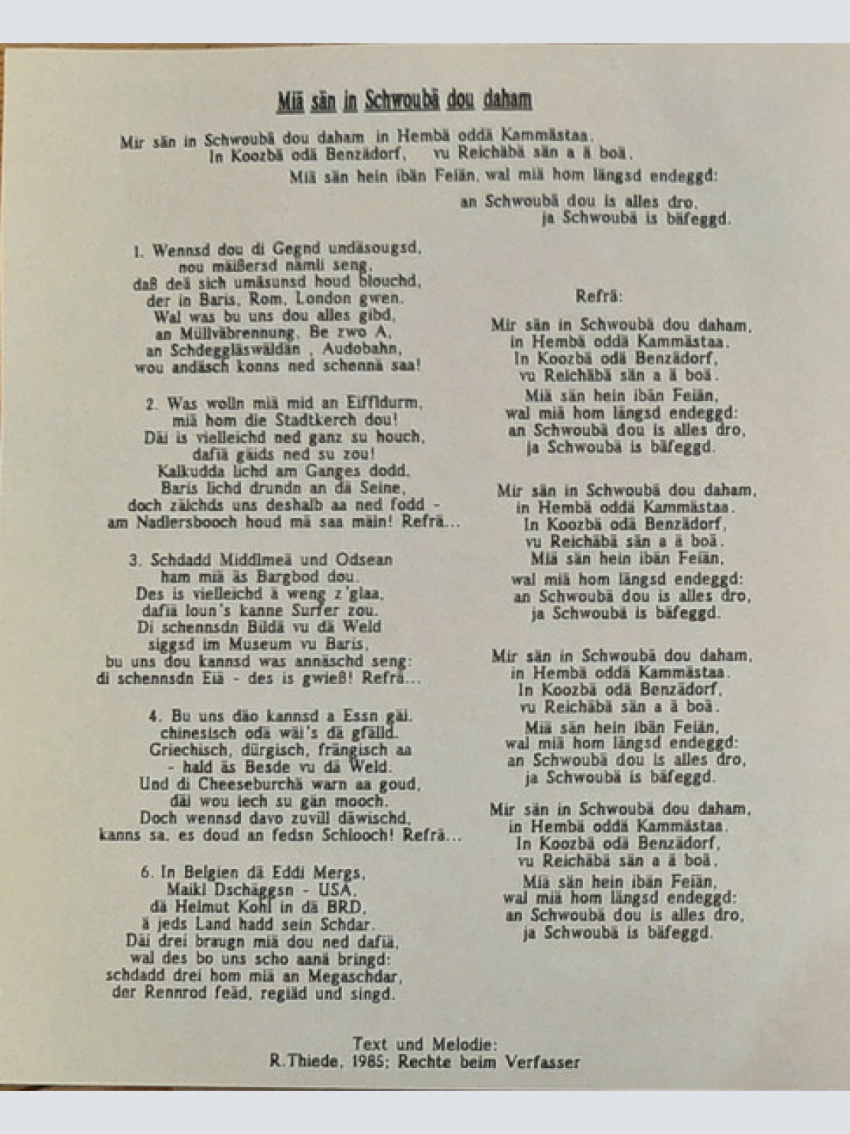 Vinyl / Rory Der Hexer - Miä Sän In Schwoubä Dou Daham!