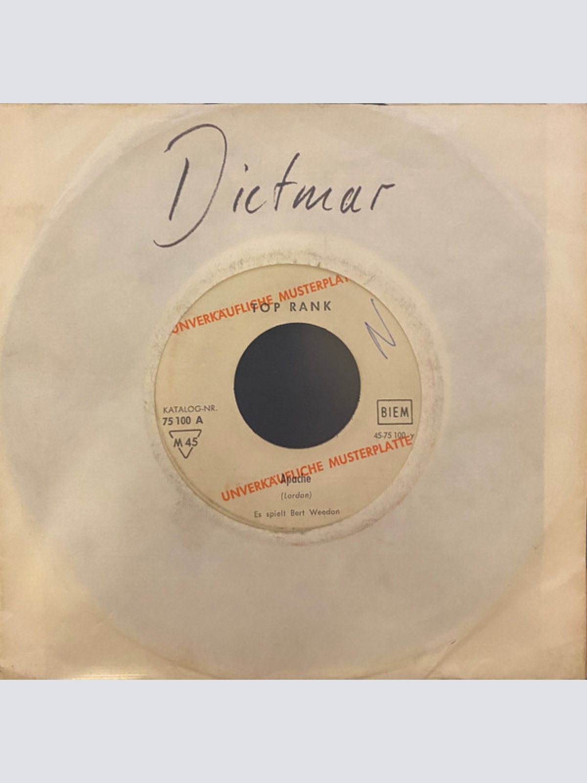 Vinyl / Bert Weedon - Apache / Lonely Guitar