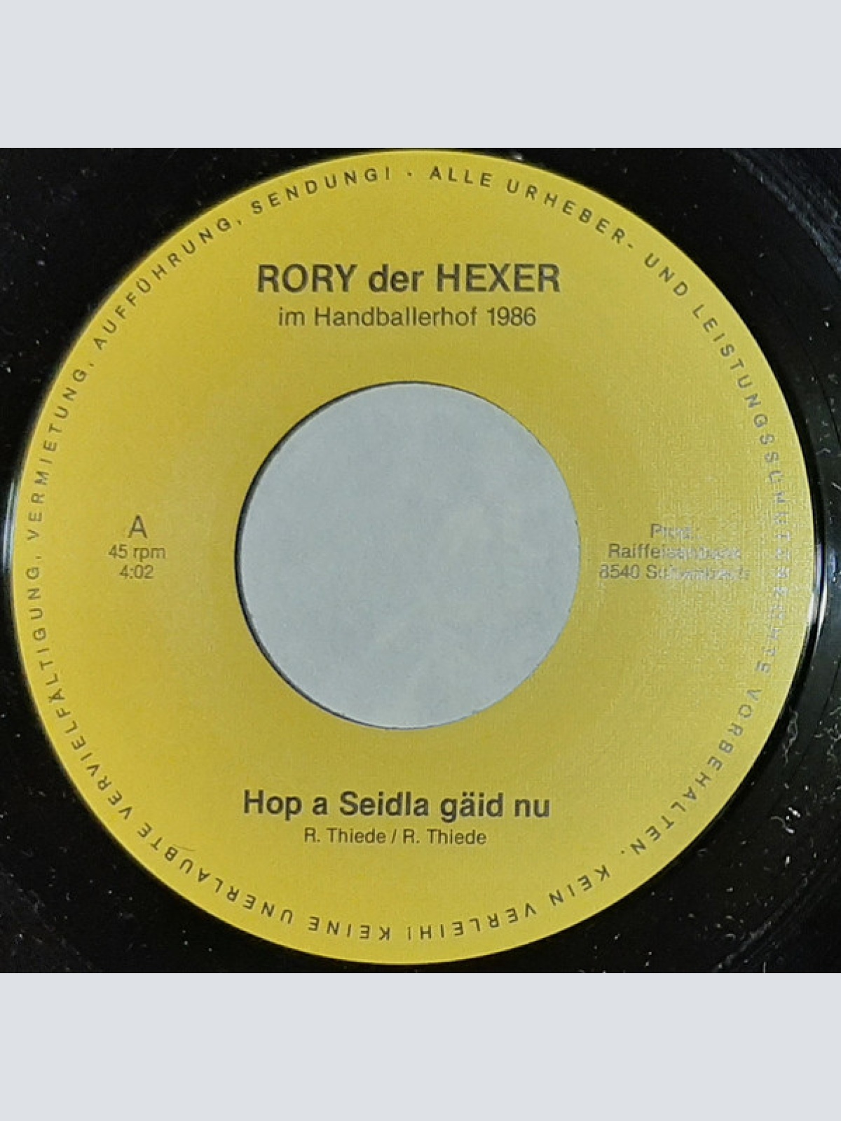 Vinyl / Rory Der Hexer - -- live-- im Handballerhof 1986
