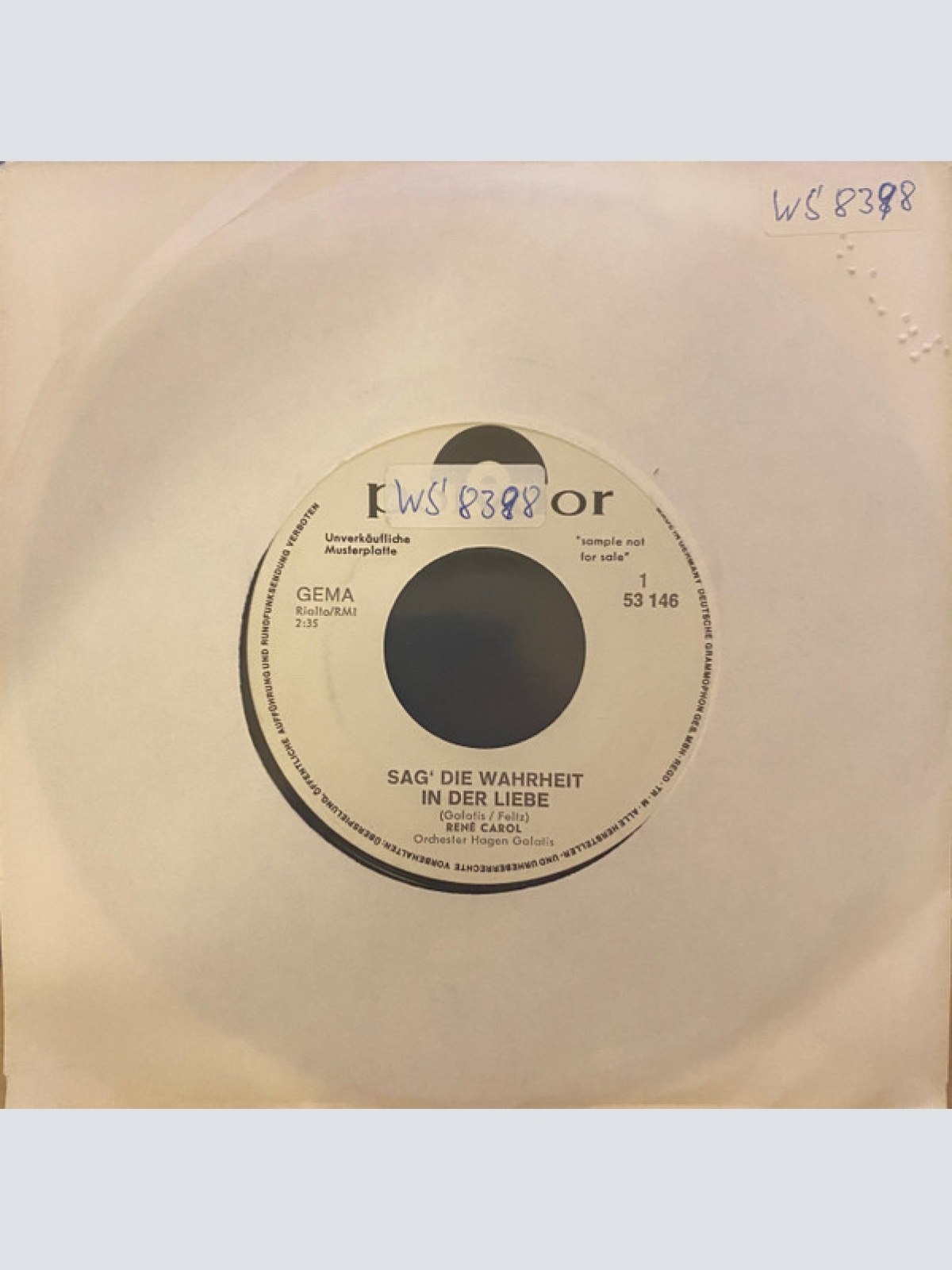Vinyl / René Carol - Sag' Die Wahrheit
