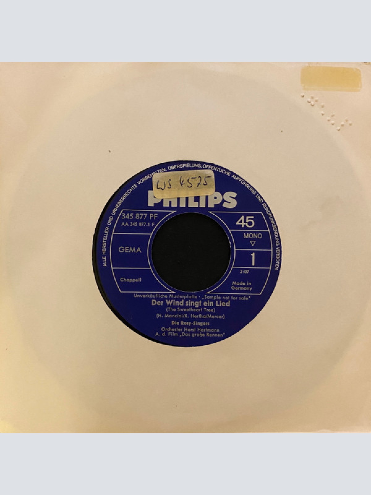 Vinyl / Die Rosy Singers - Der Wind Singt Ein Lied (The Sweetheart Tree)