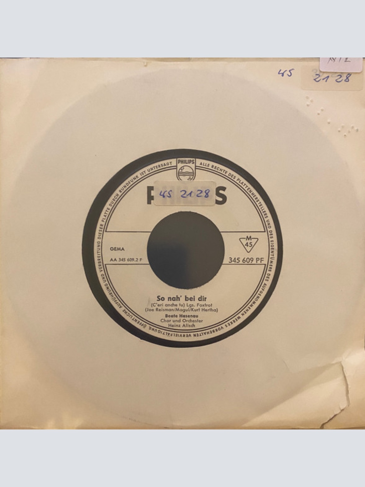 Vinyl / Beate Hasenau - Grosse Männer Haben Kleine Episoden / So Nah Bei Dir