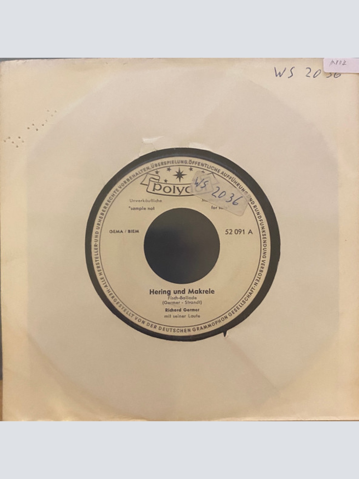 Vinyl / Richard Germer - Hering Und Makrele